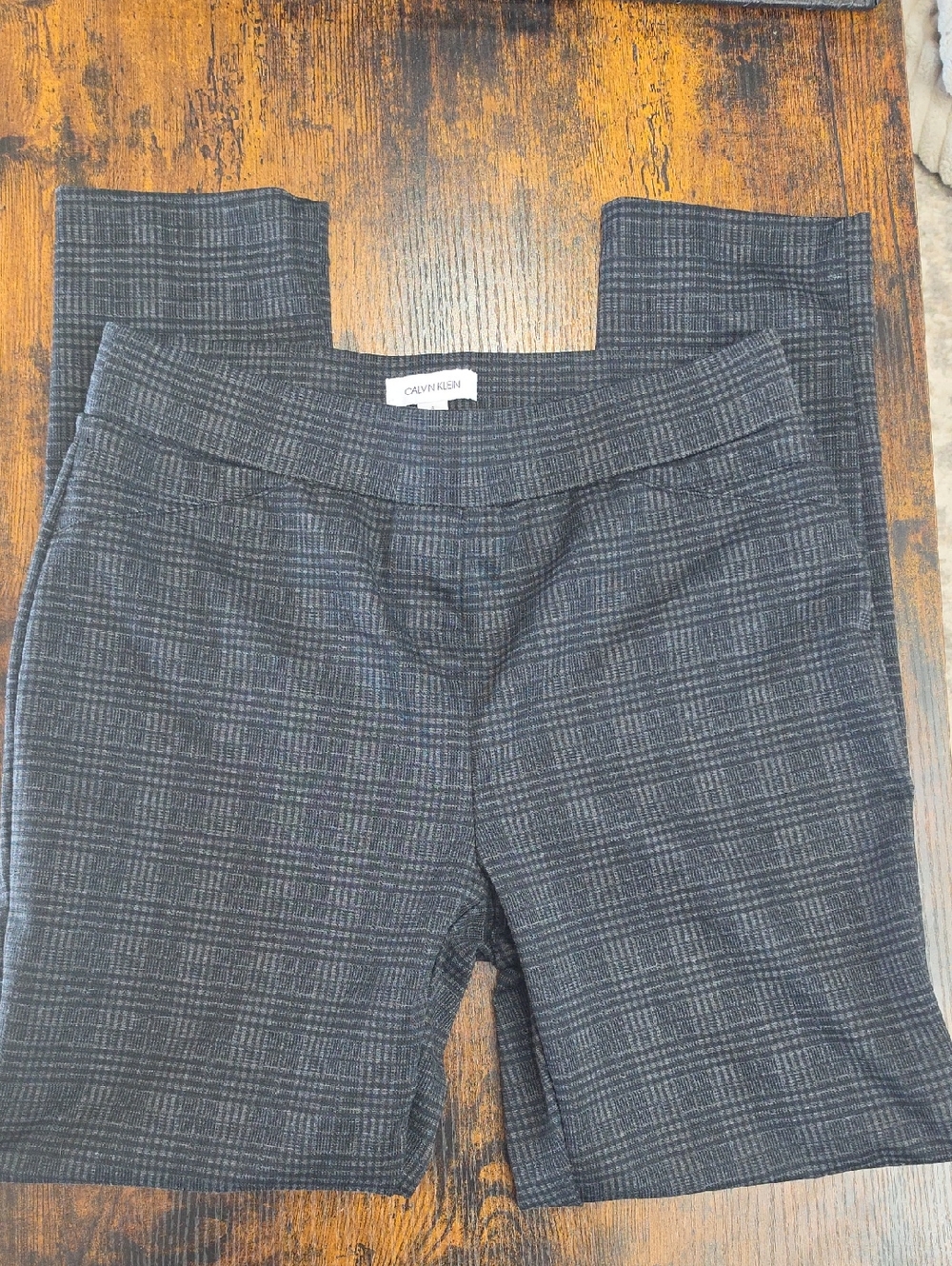 Calvin Klein Charcoal Plaid Dress Pants